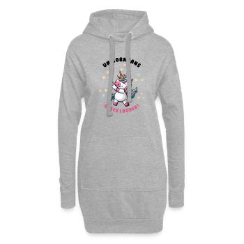 Einhorn-Fans jubeln lauter - Hoodie-Kleid - Grau meliert - Vorne