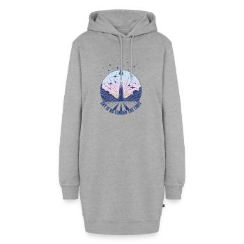 Le ciel n’est plus la limite - bleu - Sweat-shirt à capuche long Femme - gris chiné - Devant