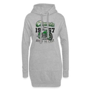 Moto Motard Moto Anniversaire Né En 1967 - Sweat-shirt à capuche long Femme - gris chiné - Devant