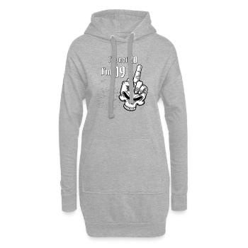 20. Geburtstag - Ich bin nicht 20, ich bin 19 plus 1 Mitte - Hoodie-Kleid - Grau meliert - Vorne
