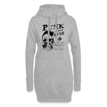 Punk depuis 1948, Punks Not Dead, 76 ans et - Sweat-shirt à capuche long Femme - gris chiné - Devant