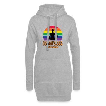 Vegan Vibes Regenbogen Motiv Veganer - Hoodie-Kleid - Grau meliert - Vorne