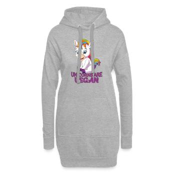 Unicorn are Vegan Funny Unicorn Design - Hoodie Dress - heather grey - Front