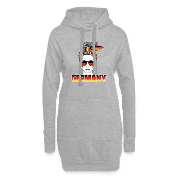 Germany Fan Look Mit Sonnenbrille - Hoodie-Kleid - Grau meliert - Vorne