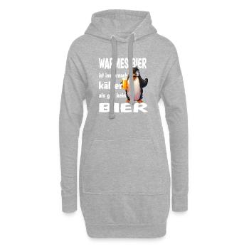 Warmes Bier Ist Immernoch Kälter Als Gar Kein Bier - Hoodie-Kleid - Grau meliert - Vorne