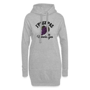 Je Peux Pas J'ai Vendanges Agriculteur Vigneron - Sweat-shirt à capuche long Femme - gris chiné - Devant