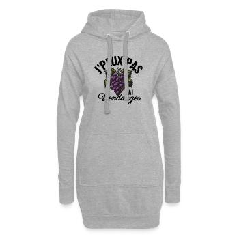 Je Peux Pas J'ai Vendanges Vigneron Vendangeur - Sweat-shirt à capuche long Femme - gris chiné - Devant