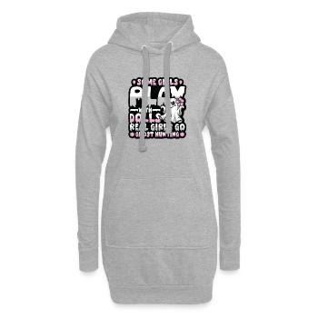 Les vraies filles partent à la chasse aux fantômes - Sweat-shirt à capuche long Femme - gris chiné - Devant