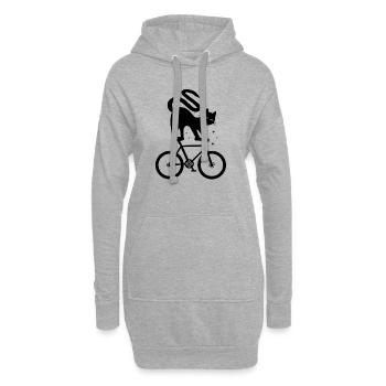 Roue Cat Lover - Sweat-shirt à capuche long Femme - gris chiné - Devant