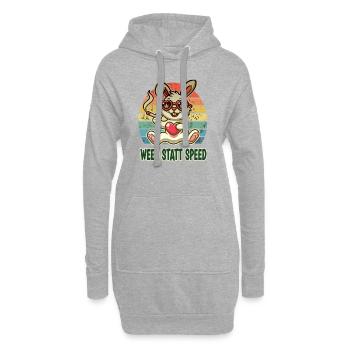 De l’herbe au lieu de la vitesse lapin drôle avec du cœur - Sweat-shirt à capuche long Femme - gris chiné - Devant