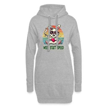 De l’herbe au lieu de la vitesse lapin drôle avec du cœur - Sweat-shirt à capuche long Femme - gris chiné - Devant