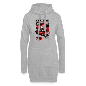 Ich bin nicht alt, ich bin ein Oldtimer, Oldtimer Jahrgang 2003 - Hoodie-Kleid - Grau meliert - Vorne