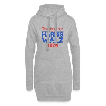 Lehrer für Harris Walz 2024 - Hoodie-Kleid - Grau meliert - Vorne