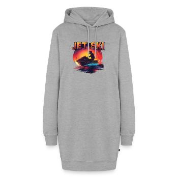 Jet ski aventure Rétro été - Sweat-shirt à capuche long Femme - gris chiné - Devant