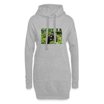 Gorille majestueux dans son naturel - Sweat-shirt à capuche long Femme - gris chiné - Devant