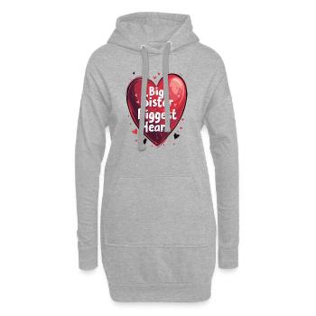GRANDE SŒUR - Sweat-shirt à capuche long Femme - gris chiné - Devant