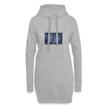 Drapeau de l’UE Art Design Europe Euro Bruxelles - Sweat-shirt à capuche long Femme - gris chiné - Devant
