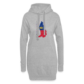 Liechtenstein Karte Flagge Vaduz Design - Hoodie-Kleid - Grau meliert - Vorne