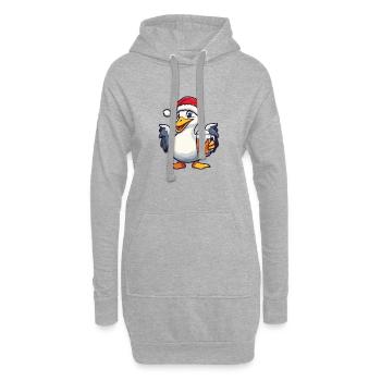 Bière de Noël Goose - Sweat-shirt à capuche long Femme - gris chiné - Devant