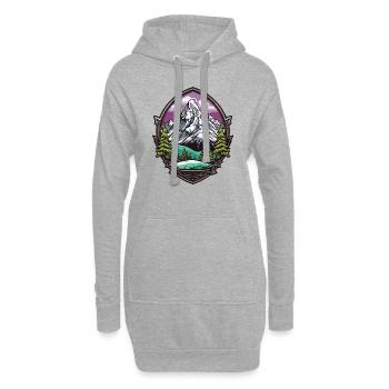 Berge Mountains - Hoodie-Kleid - Grau meliert - Vorne