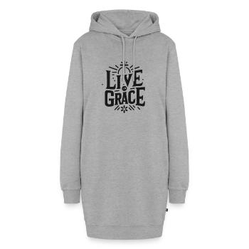 Vivre dans la grâce - Sweat-shirt à capuche long Femme - gris chiné - Devant