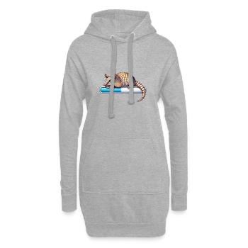 Armadillo Schlafmodus Humorvoller - Hoodie-Kleid - Grau meliert - Vorne