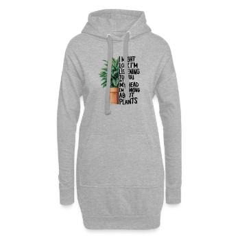 Tête par les plantes, cœur dans le jardin - Sweat-shirt à capuche long Femme - gris chiné - Devant