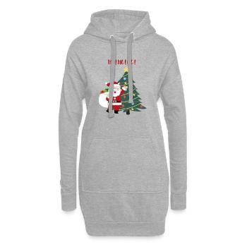 HO HO HO Weihnachten - Hoodie-Kleid - Grau meliert - Vorne