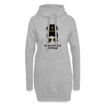 Sternzeichen Zwilling Geburtstag Sternbild Geb - Hoodie-Kleid - Grau meliert - Vorne