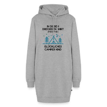 Camper Zelten Campingurlaub Zelt Abenteuer Lustig - Hoodie-Kleid - Grau meliert - Vorne