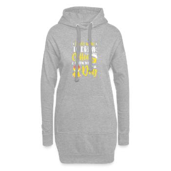Ich Will Einfach Nur Kaffee Trinken Und Meinen - Hoodie-Kleid - Grau meliert - Vorne