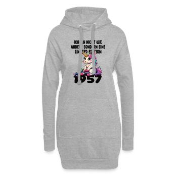 Edition Limitée 1957 Anniversaire Né 1957 - Sweat-shirt à capuche long Femme - gris chiné - Devant