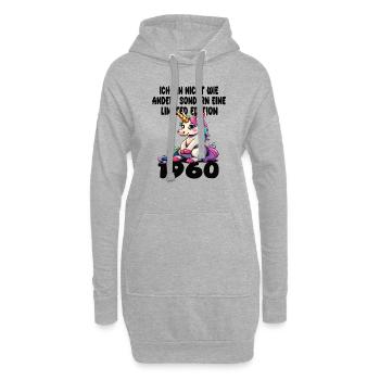 Edition Limitée 1960 Anniversaire 1960 Naissance - Sweat-shirt à capuche long Femme - gris chiné - Devant