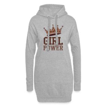 girl power - femme fort et courageuse - Sweat-shirt à capuche long Femme - gris chiné - Devant