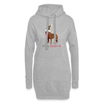 Bouledogue américain, Bully, Noël, Noël - Sweat-shirt à capuche long Femme - gris chiné - Devant
