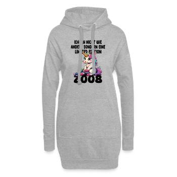 Limited Edition 2008 Geburtstag 2008 Geboren - Hoodie-Kleid - Grau meliert - Vorne