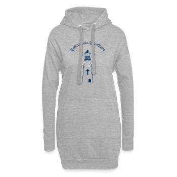 Gott Ist Mein Leuchtturm Christen Kommunion Glaube - Hoodie-Kleid - Grau meliert - Vorne