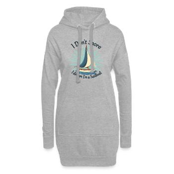 Je ne ronfle pas, je rêve dans un voilier qui navigue - Sweat-shirt à capuche long Femme - gris chiné - Devant