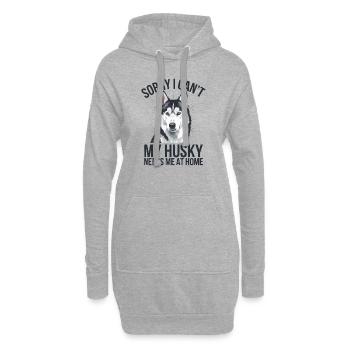 Je ne peux pas que mon Husky ait besoin de moi à la maison - Sweat-shirt à capuche long Femme - gris chiné - Devant