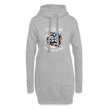 Hiboux mon hibou de la Saint-Valentin - Sweat-shirt à capuche long Femme - gris chiné - Devant