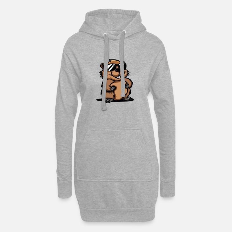Biber Comic Cool - Hoodie-Kleid - Grau meliert