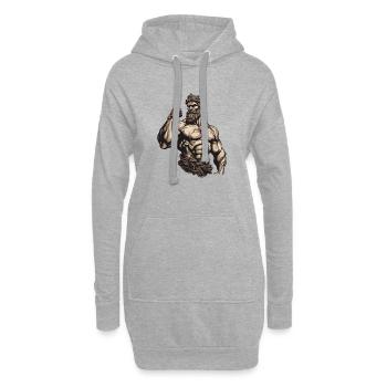 Bodybuilder Fitness Muskeln - Hoodie-Kleid - Grau meliert - Vorne