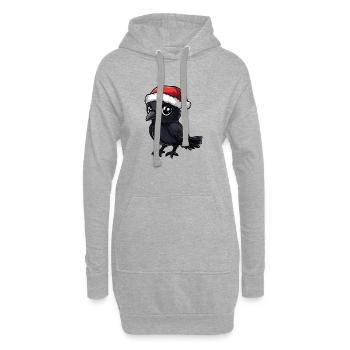 Noël de Corbeau - Sweat-shirt à capuche long Femme - gris chiné - Devant