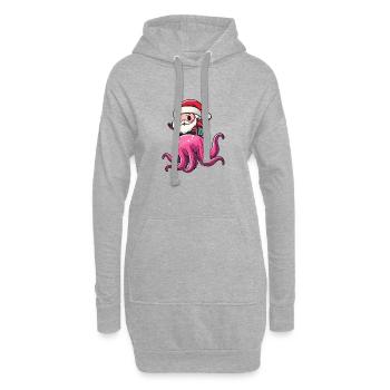 Méduse Père Noël dessin animé - Sweat-shirt à capuche long Femme - gris chiné - Devant