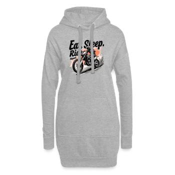 Motocross Eat Sleep Ride Repeat - Hoodie-Kleid - Grau meliert - Vorne