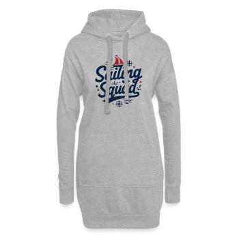 Sailing Squad – Maritimes Design für Segelfans - Hoodie-Kleid - Grau meliert - Vorne