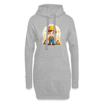 Construction Worker Design – Cute Motif for Kids - Hoodie Dress - heather grey - Front