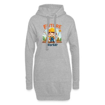Future Worker - Conception mignonne d’ouvrier de la construction - Sweat-shirt à capuche long Femme - gris chiné - Devant