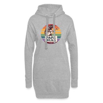 Papa Bear – Design rétro pour les amoureux des ours - Sweat-shirt à capuche long Femme - gris chiné - Devant