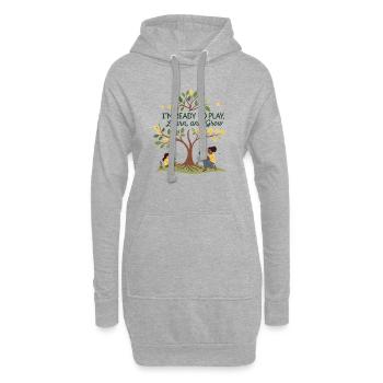 Apprendre et grandir par le jeu – conception de motifs pour enfants - Sweat-shirt à capuche long Femme - gris chiné - Devant